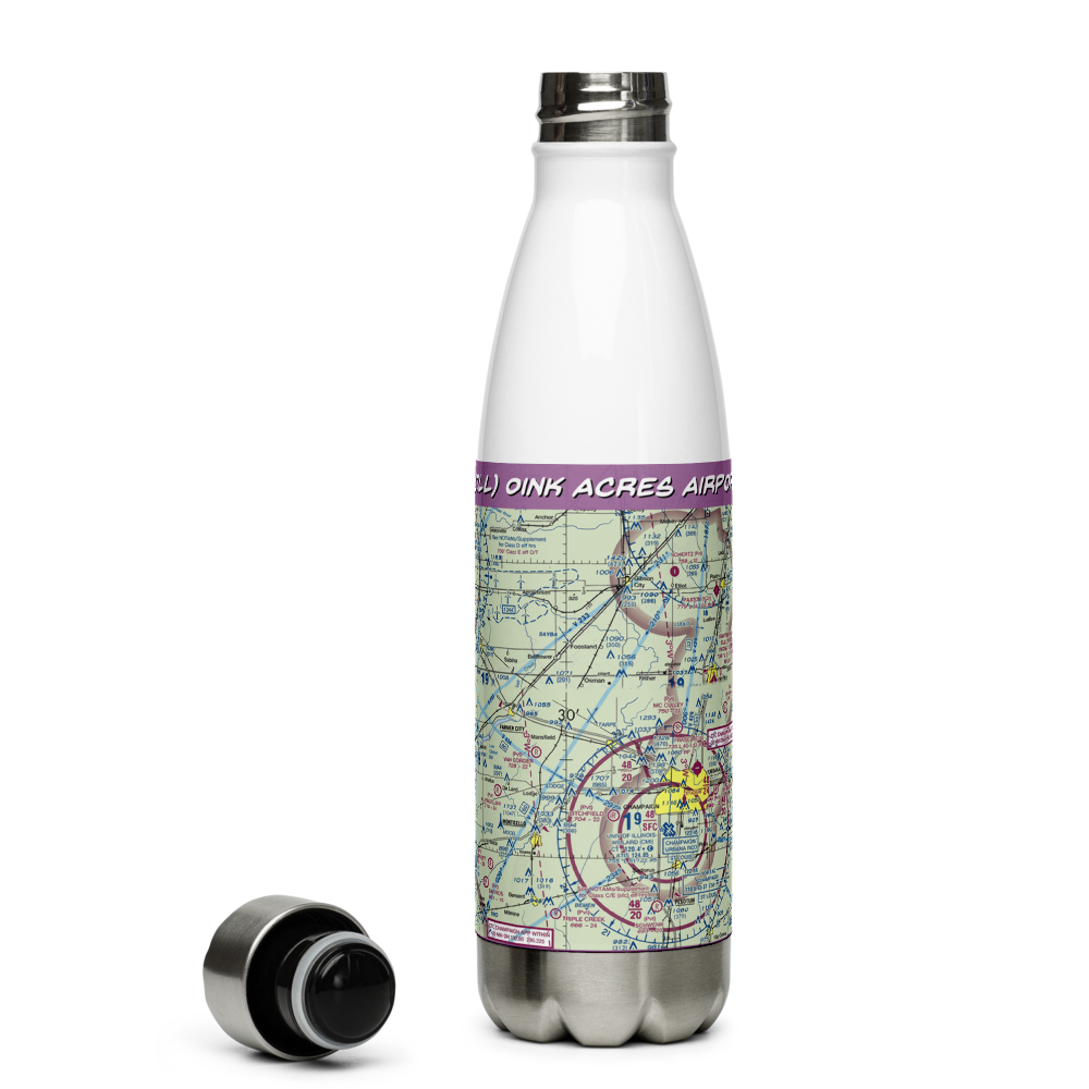 Oink Acres Airport (17LL) VFR Sectional Water Bottle 