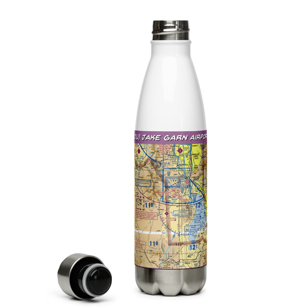 Jake Garn Airport (17U) VFR Sectional Water Bottle 