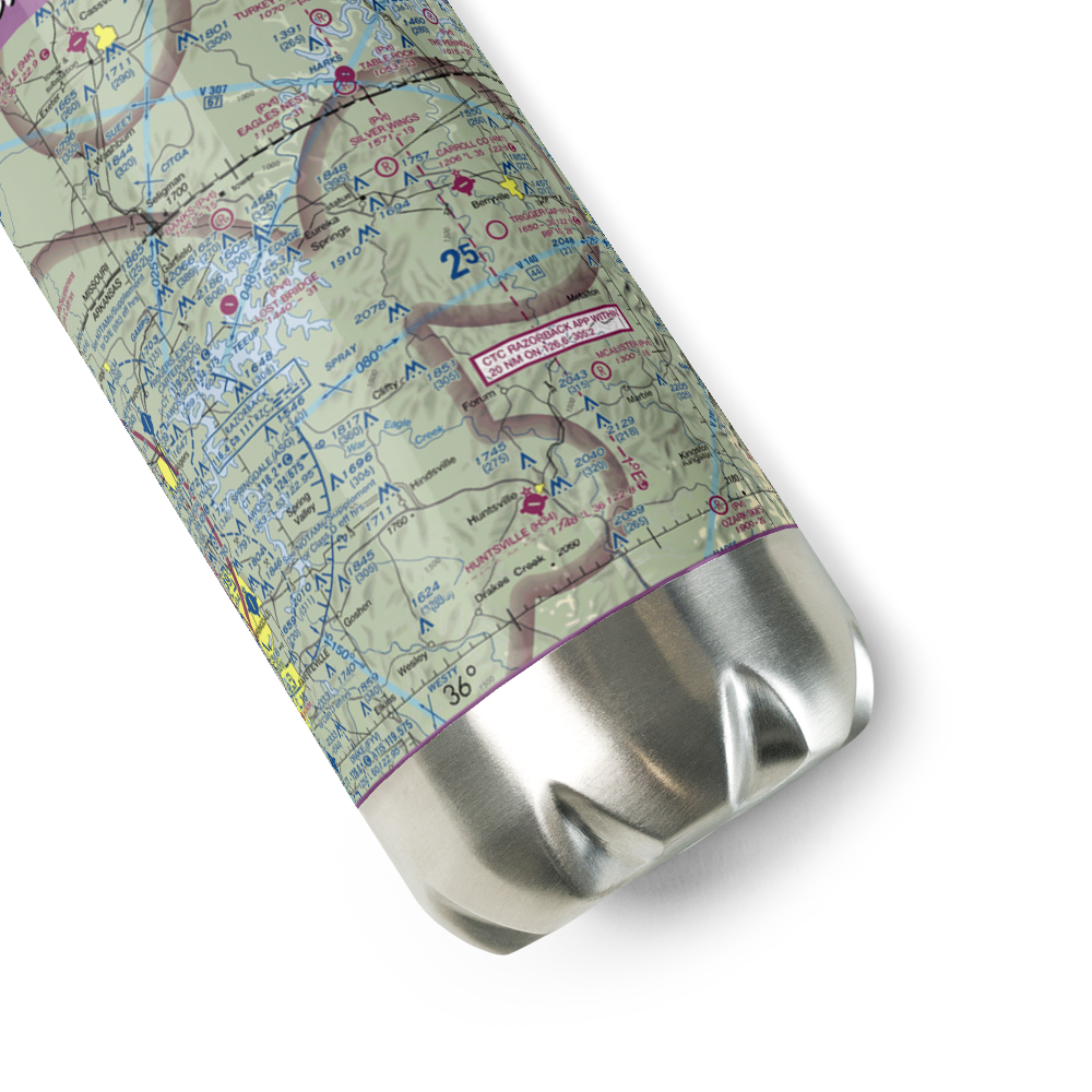 Buck Mountain Airport (18AR) VFR Sectional Water Bottle 