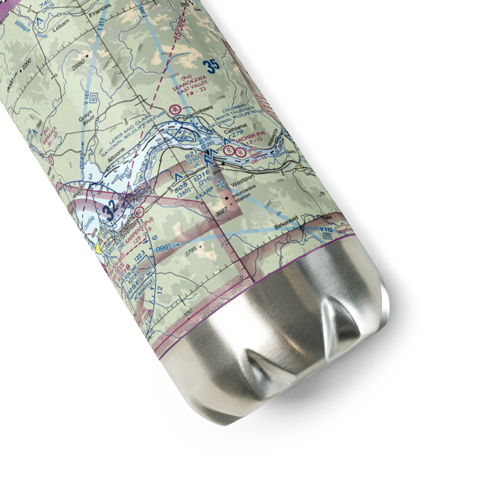 Skamokawa East Valley Airport (18JY) VFR Sectional Water Bottle 