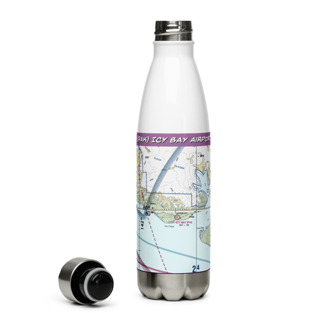 Icy Bay Airport (19AK) VFR Sectional Water Bottle 