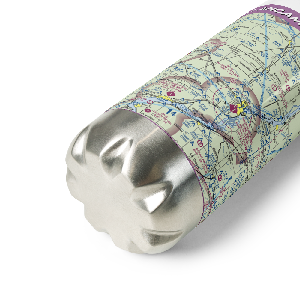 Ancam Antique Airfield (19IA) VFR Sectional Water Bottle 