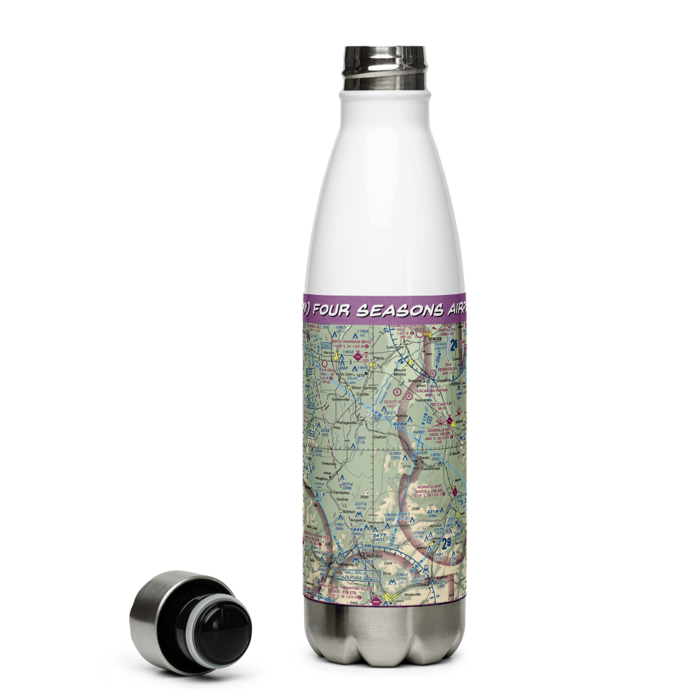 Four Seasons Airport (19NY) VFR Sectional Water Bottle 