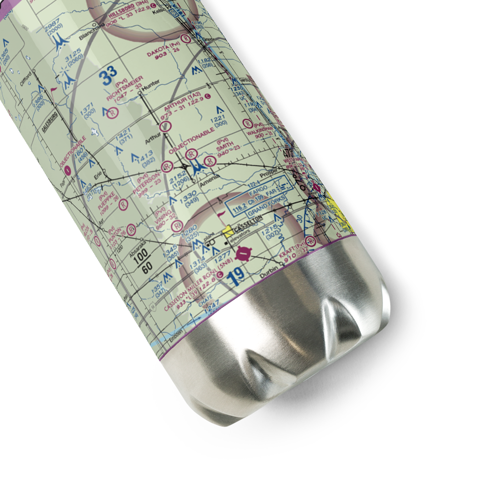 Arthur Airport (1A2) VFR Sectional Water Bottle 
