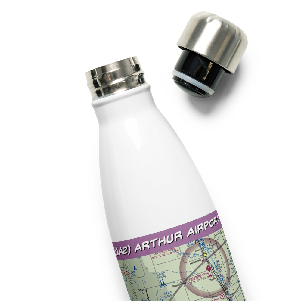 Arthur Airport (1A2) VFR Sectional Water Bottle 