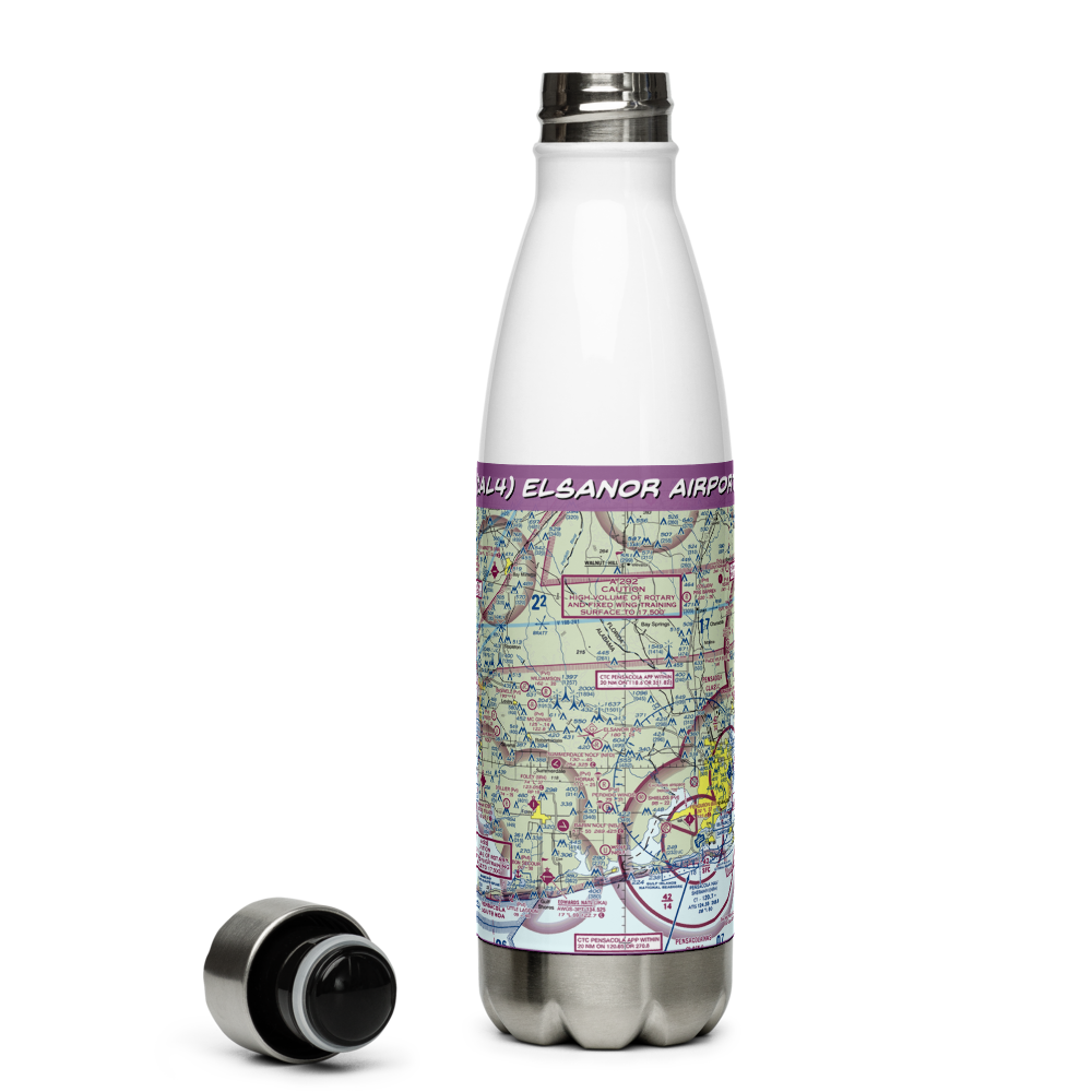 Elsanor Airport (1AL4) VFR Sectional Water Bottle 