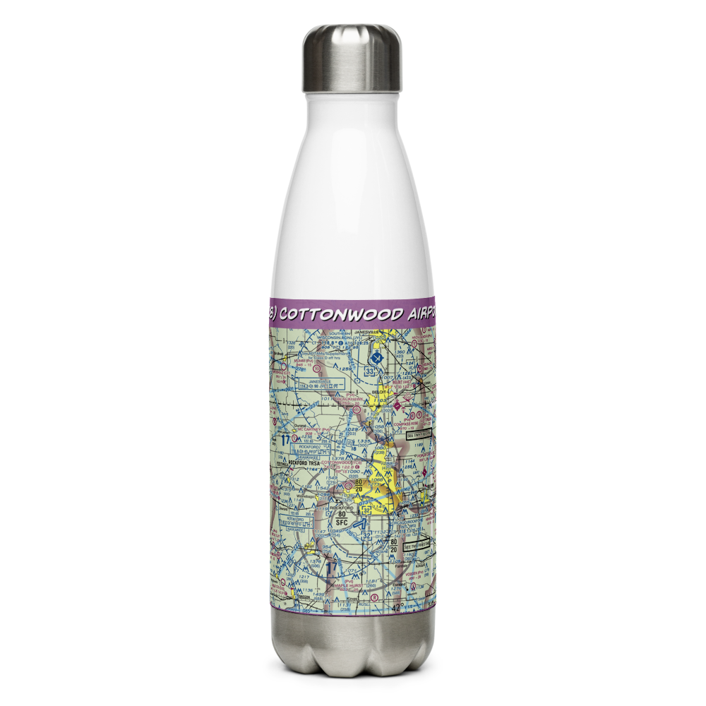 Cottonwood Airport (1C8) VFR Sectional Water Bottle 