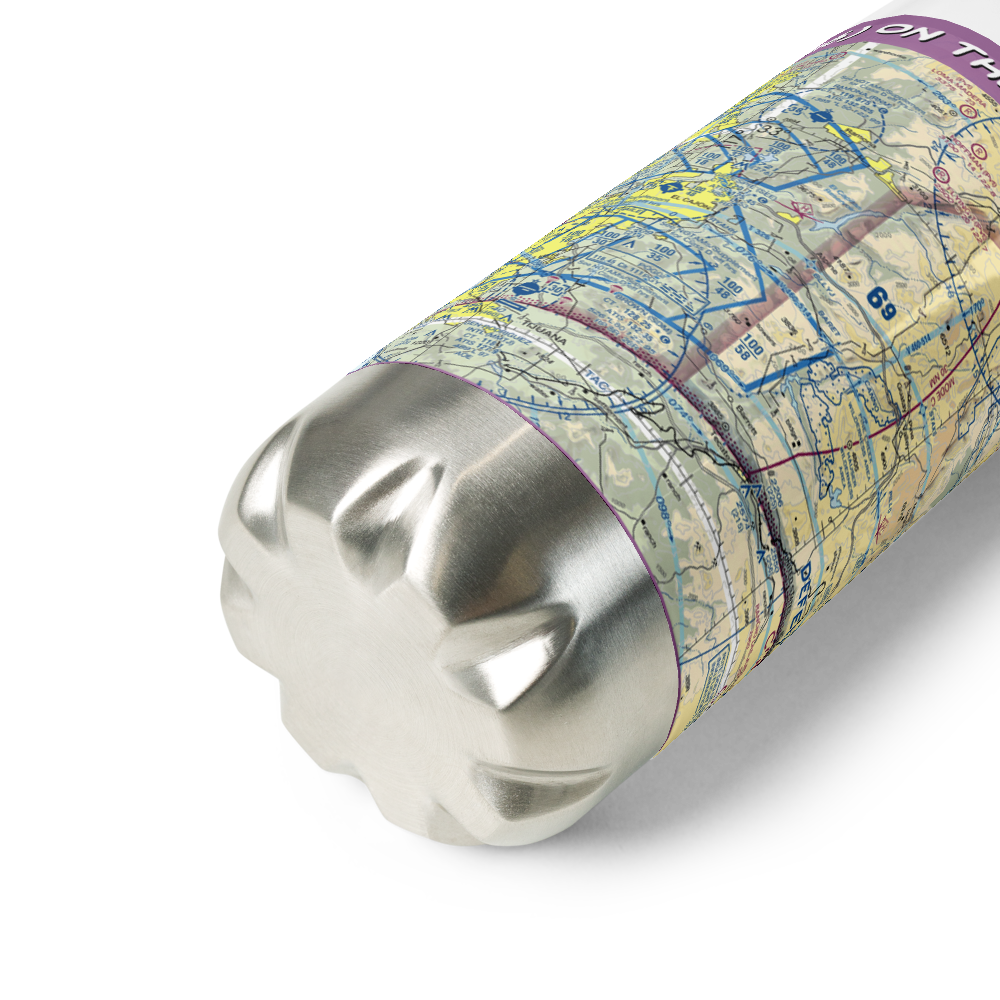 On the Rocks Airport (1CA6) VFR Sectional Water Bottle 