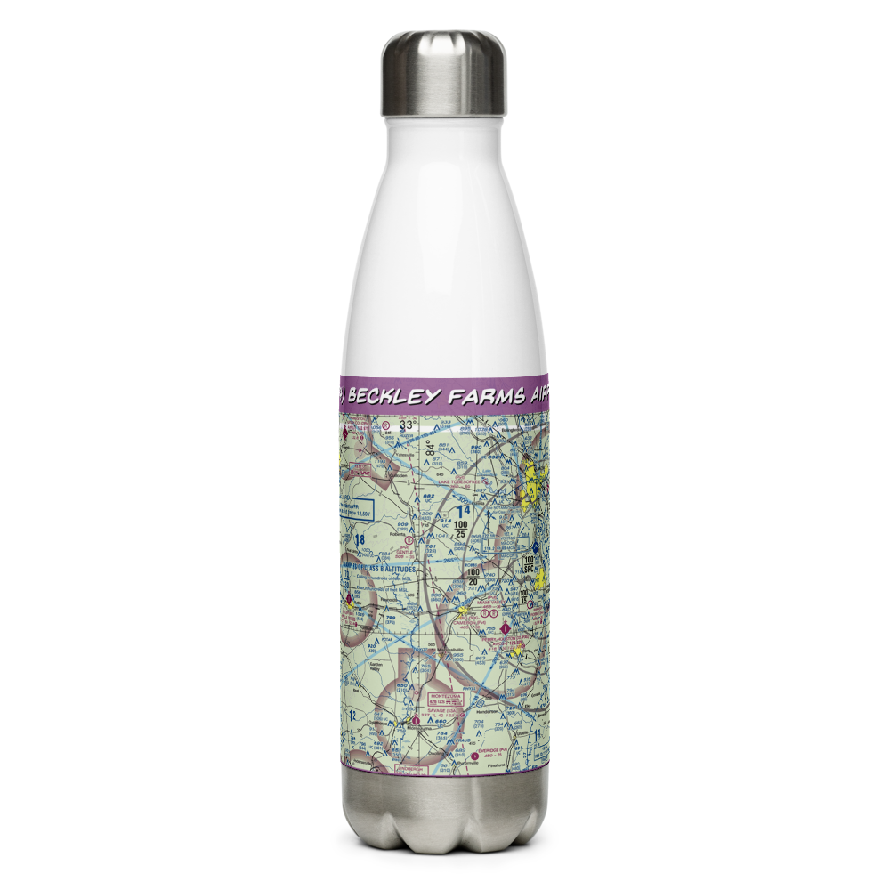 Beckley Farms Airport (1GE4) VFR Sectional Water Bottle 