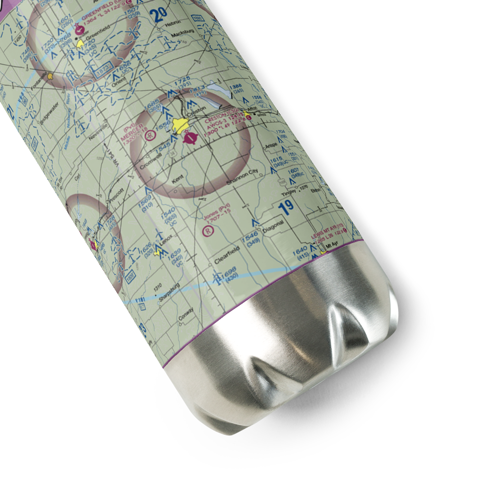 Wallace Field (1IA4) VFR Sectional Water Bottle 