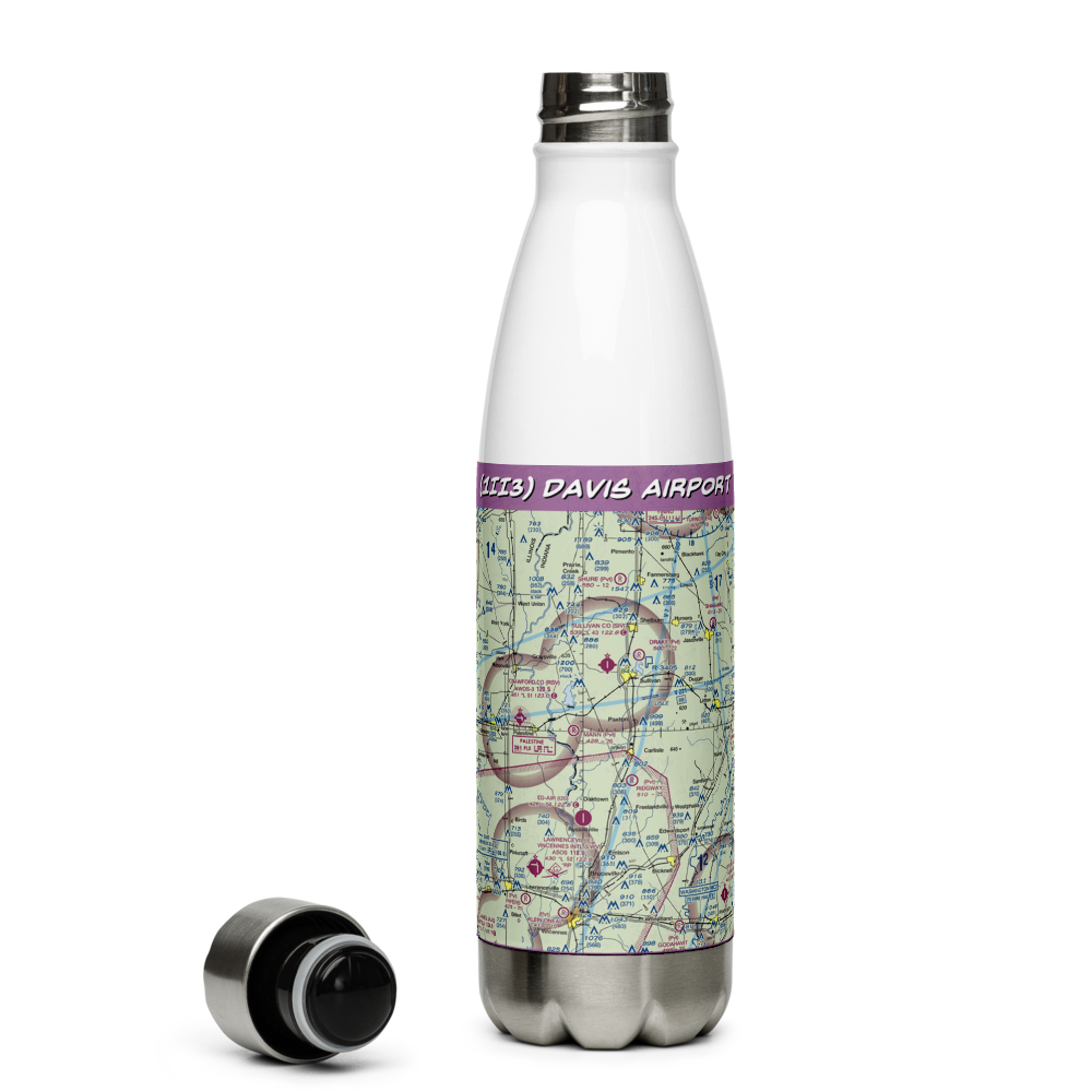 Davis Airport (1II3) VFR Sectional Water Bottle 