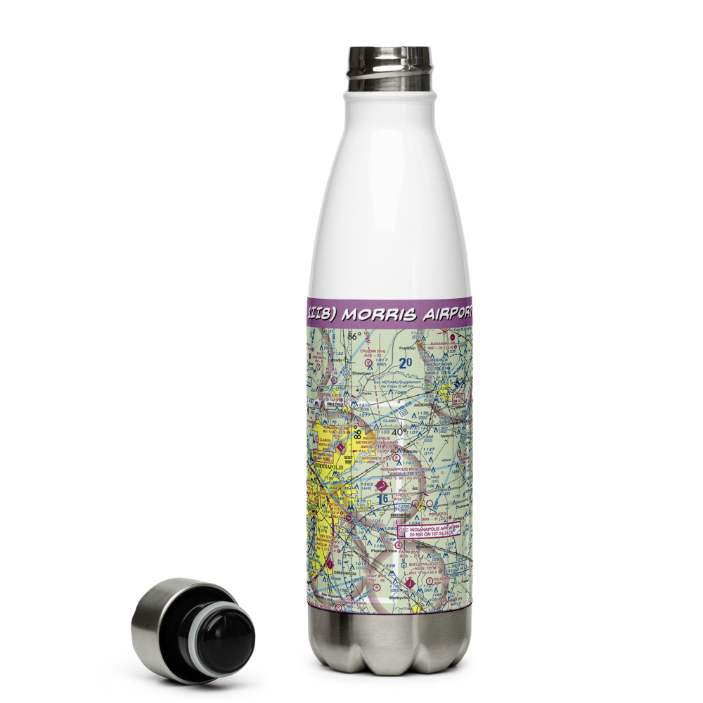 Morris Airport (1II8) VFR Sectional Water Bottle 