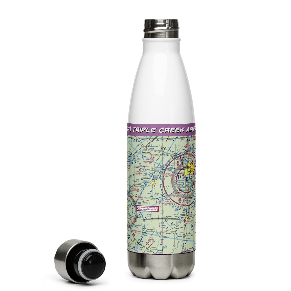 Triple Creek Airport (1IS2) VFR Sectional Water Bottle 