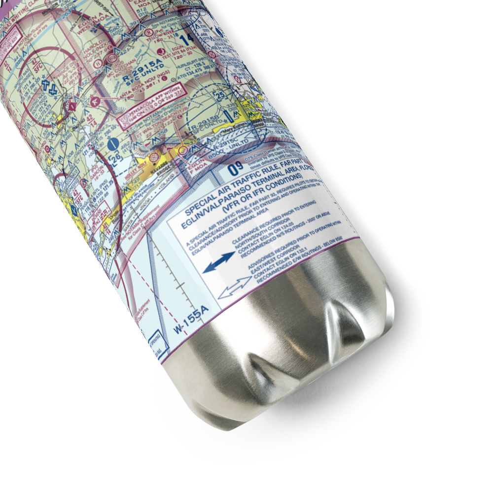 Fort Walton Beach Airport (1J9) VFR Sectional Water Bottle 