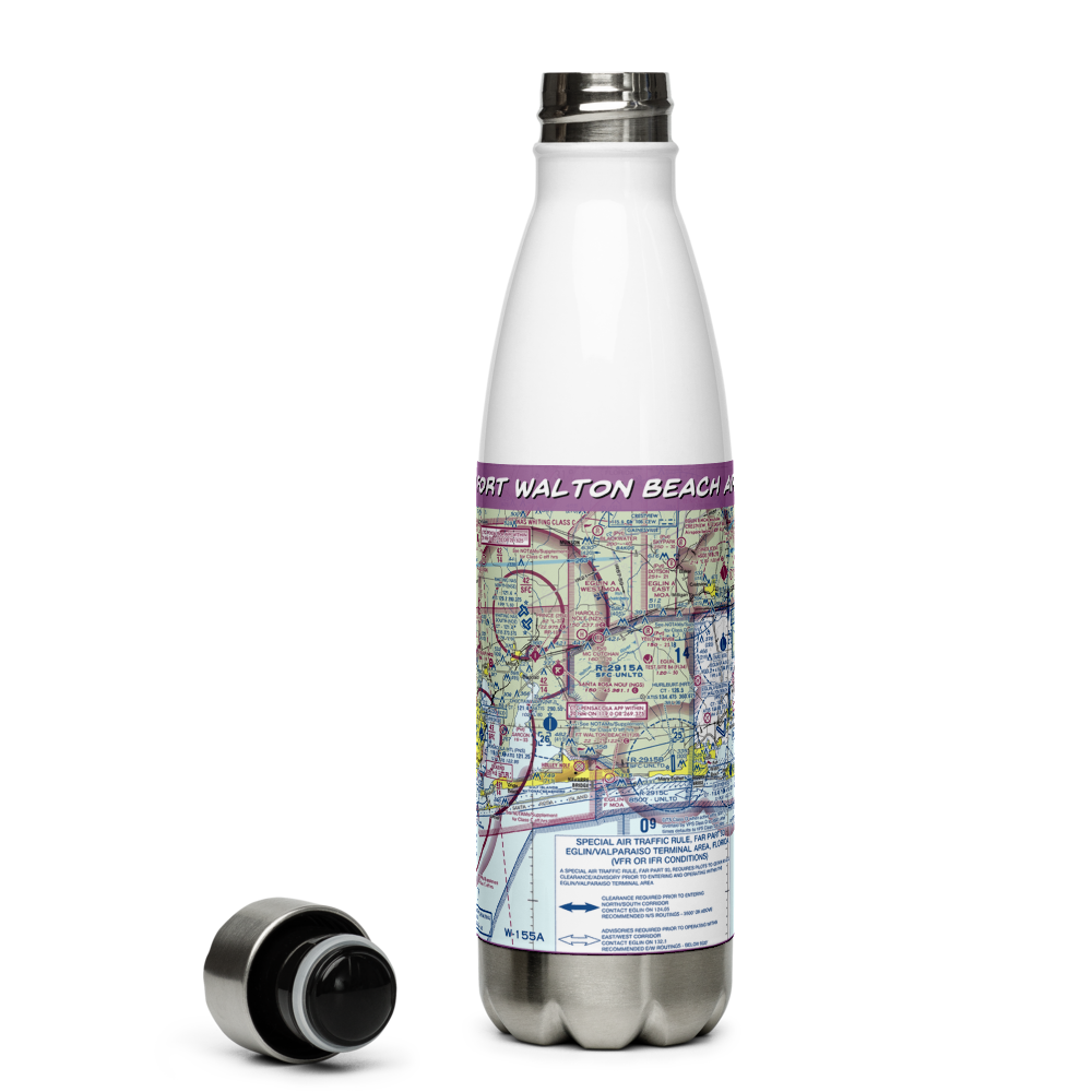 Fort Walton Beach Airport (1J9) VFR Sectional Water Bottle 