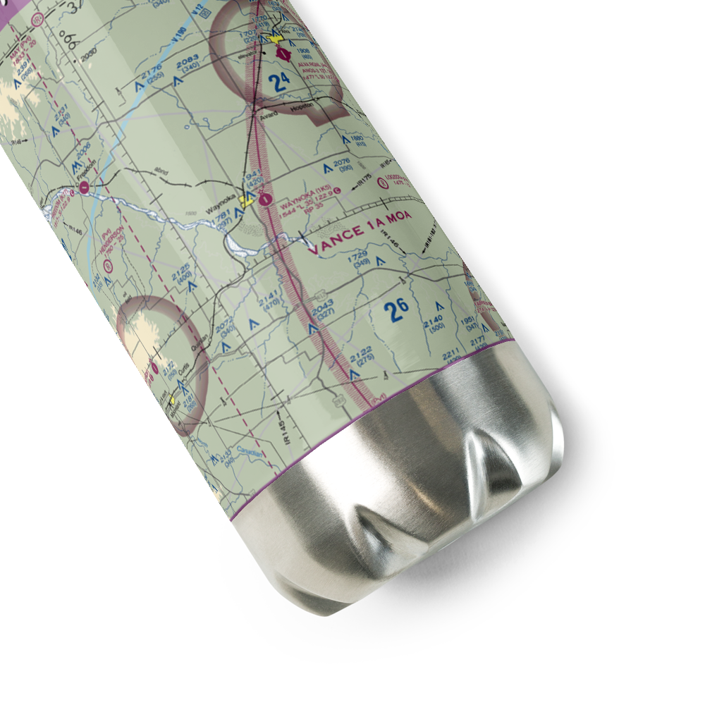 Waynoka Municipal Airport (1K5) VFR Sectional Water Bottle 