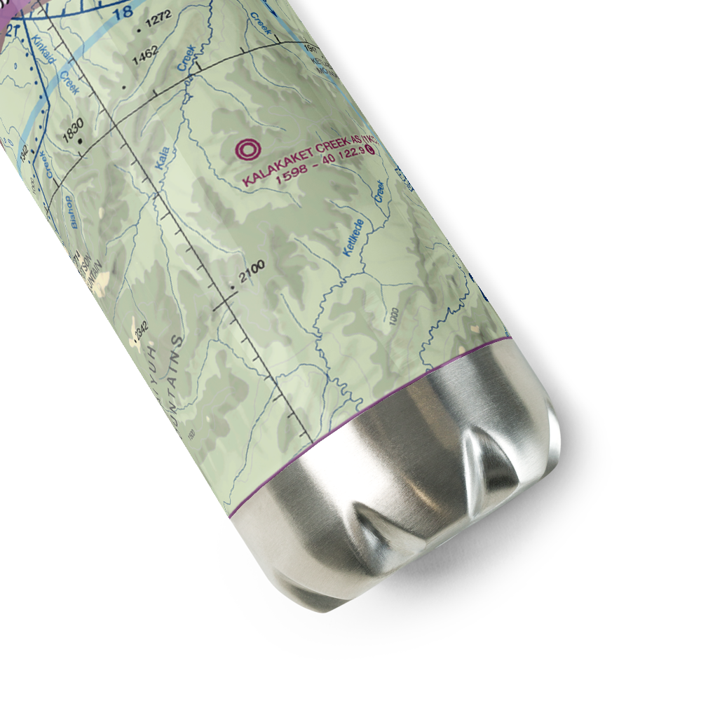 Kalakaket Creek AS Airport (1KC) VFR Sectional Water Bottle 