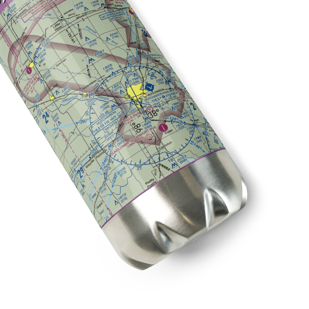 Huey Airport (1KS0) VFR Sectional Water Bottle 
