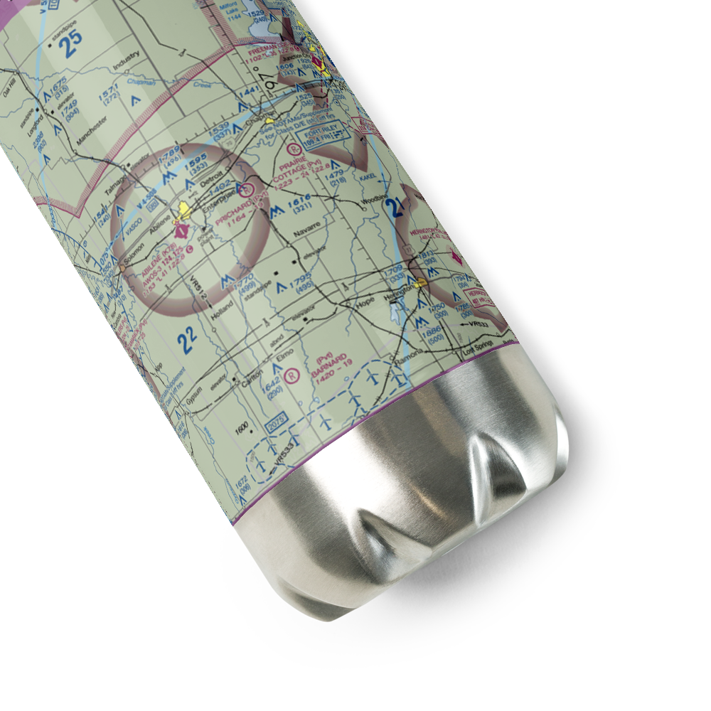 Prichard Airstrip (1KS4) VFR Sectional Water Bottle 