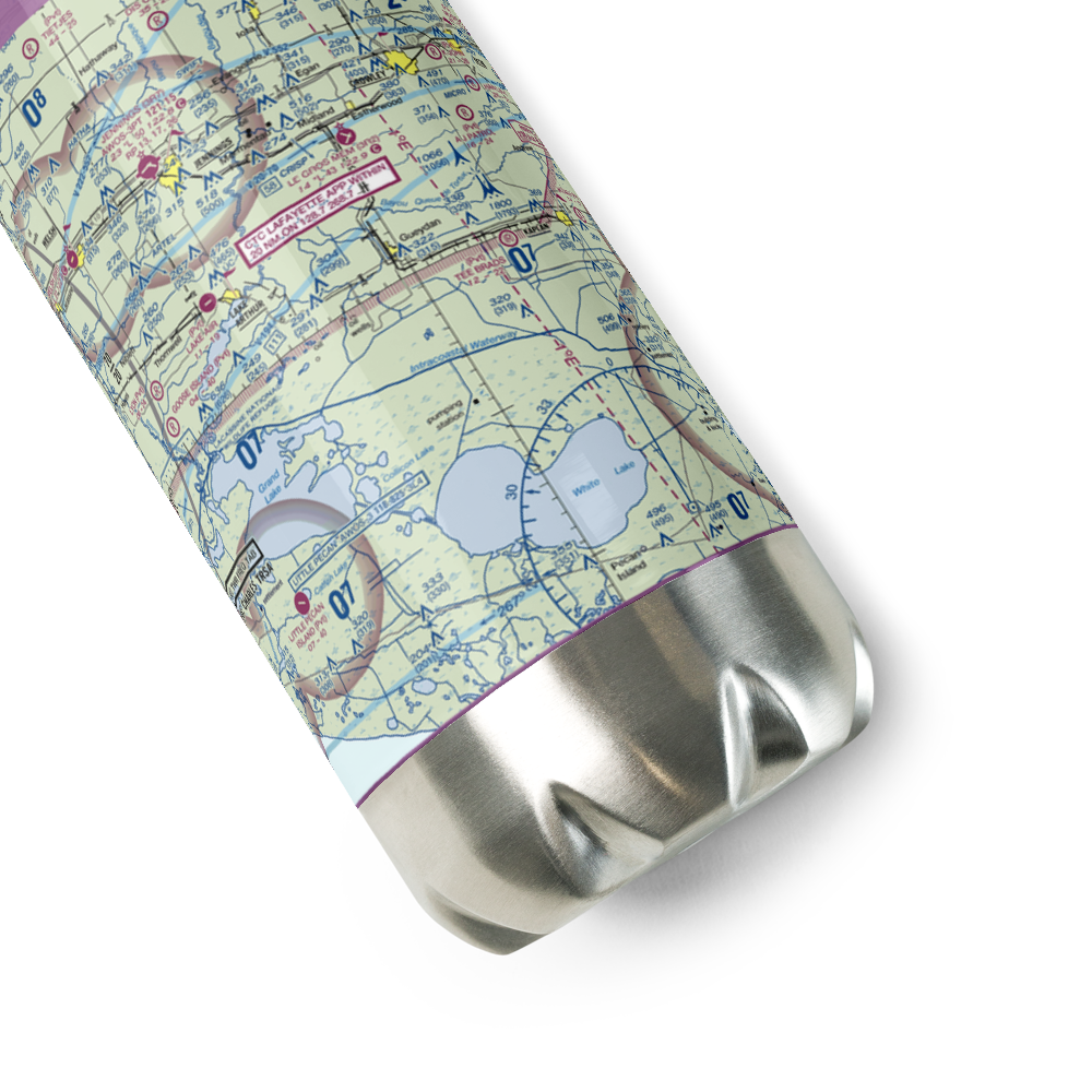 Ken Guidry Nr 2 Airport (1LA0) VFR Sectional Water Bottle 