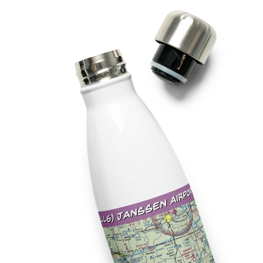 Janssen Airport (1LL6) VFR Sectional Water Bottle 