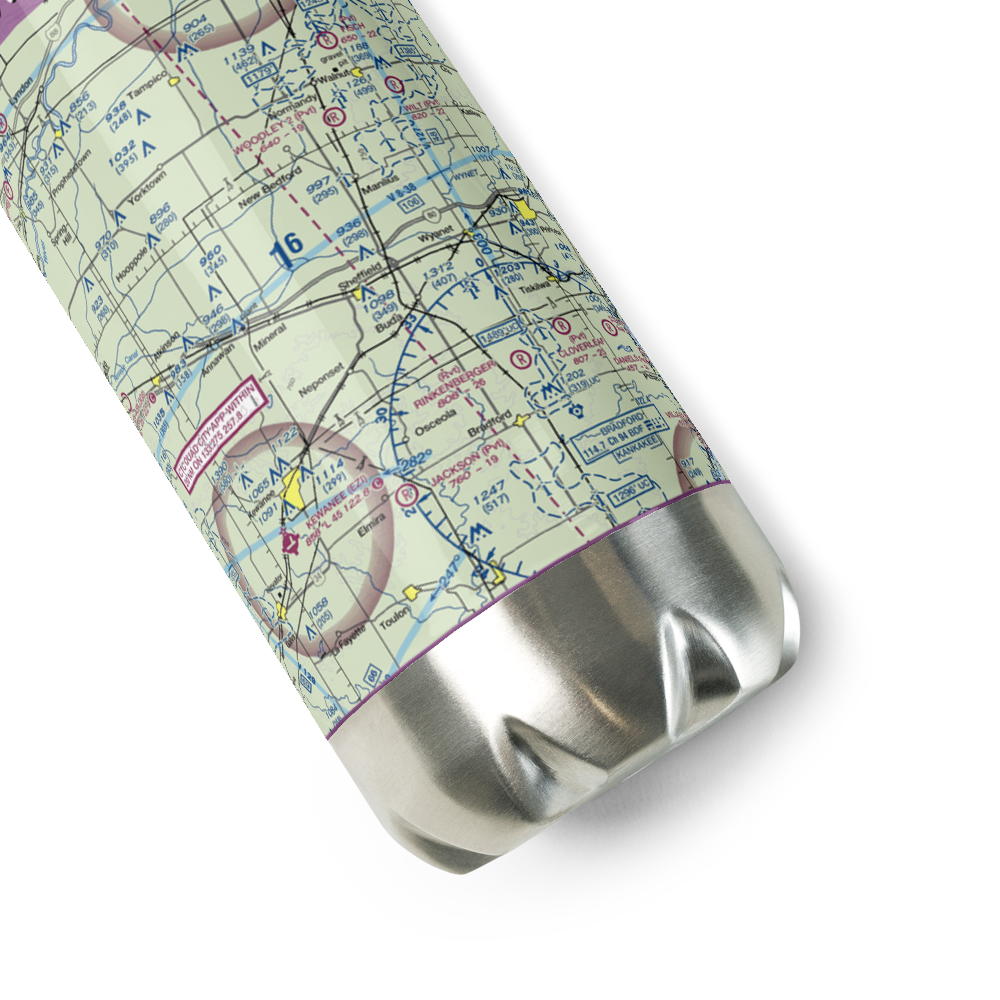 Edwin G. Bennett Airport (1LL7) VFR Sectional Water Bottle 