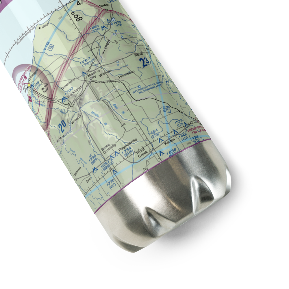 Nikkila Farms Airport (1MI1) VFR Sectional Water Bottle 