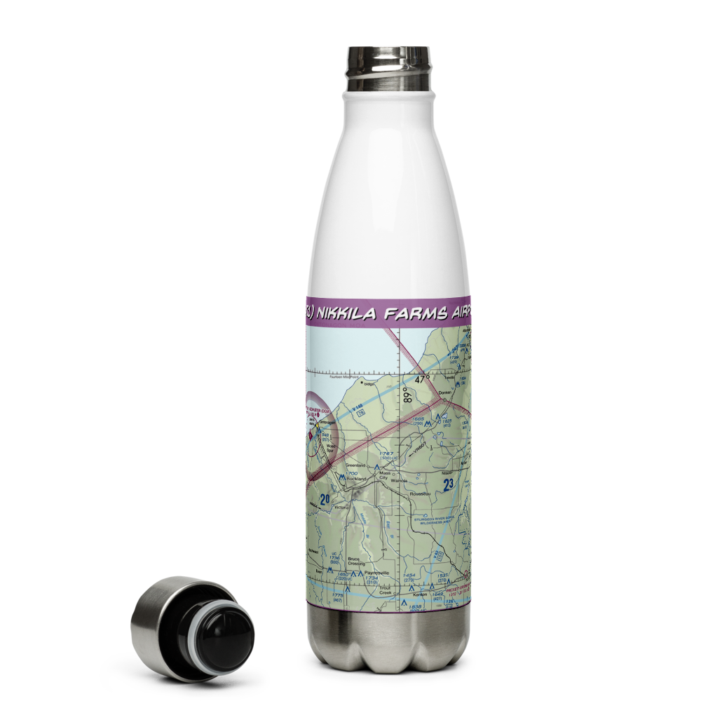 Nikkila Farms Airport (1MI1) VFR Sectional Water Bottle 