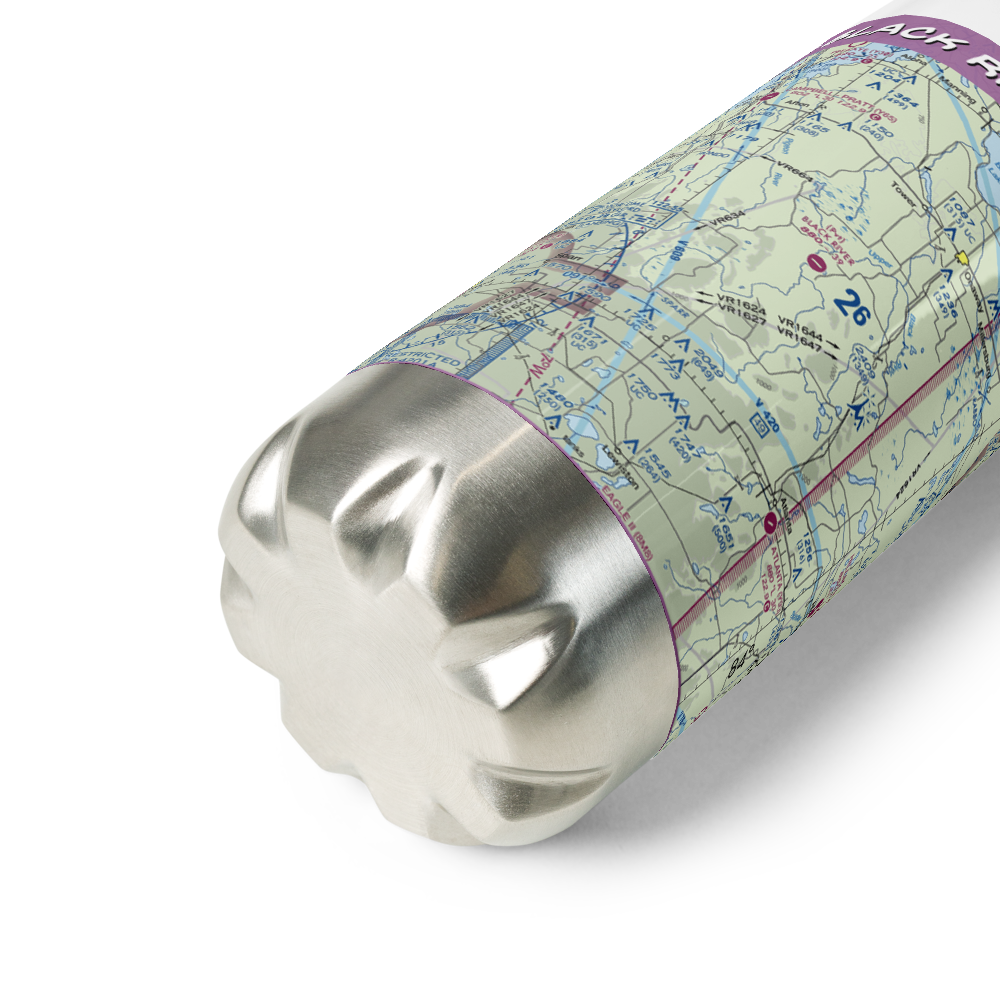 Black River Ranch Airport (1MI3) VFR Sectional Water Bottle 