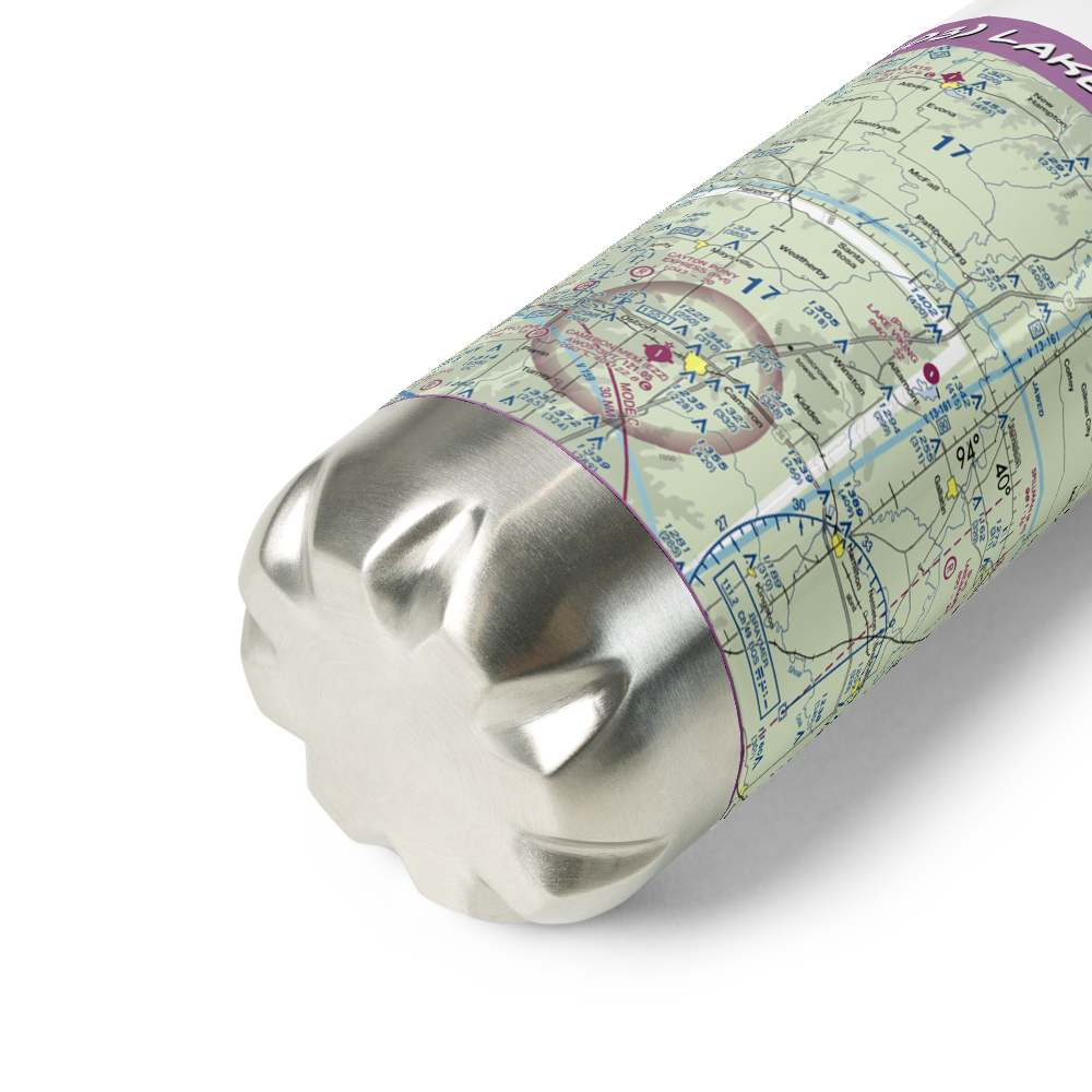 Lake Viking Airport (1MO3) VFR Sectional Water Bottle 