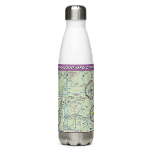 Longwood Mfg Corp Airport (1MO4) VFR Sectional Water Bottle