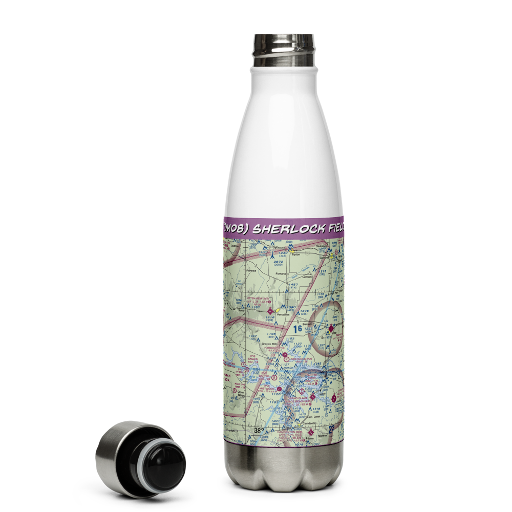 Sherlock Field (1MO8) VFR Sectional Water Bottle 
