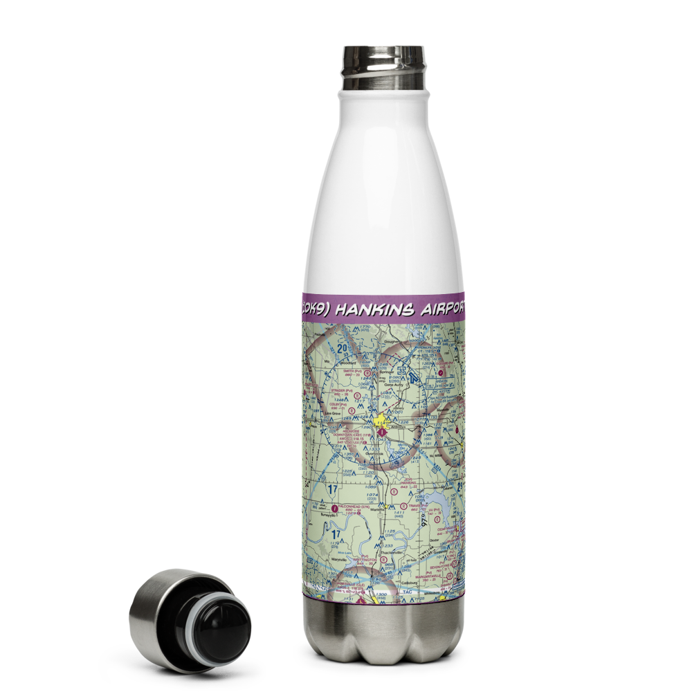 Hankins Airport (1OK9) VFR Sectional Water Bottle 