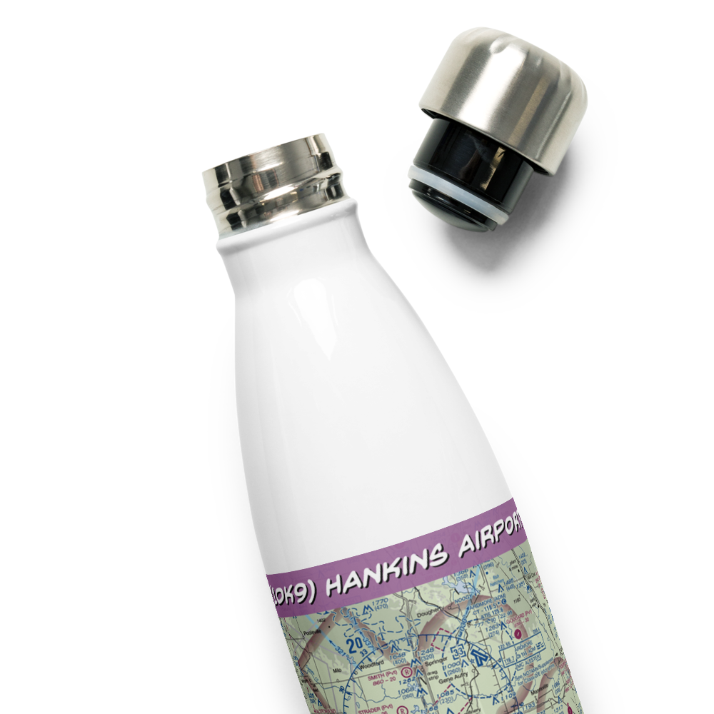 Hankins Airport (1OK9) VFR Sectional Water Bottle 