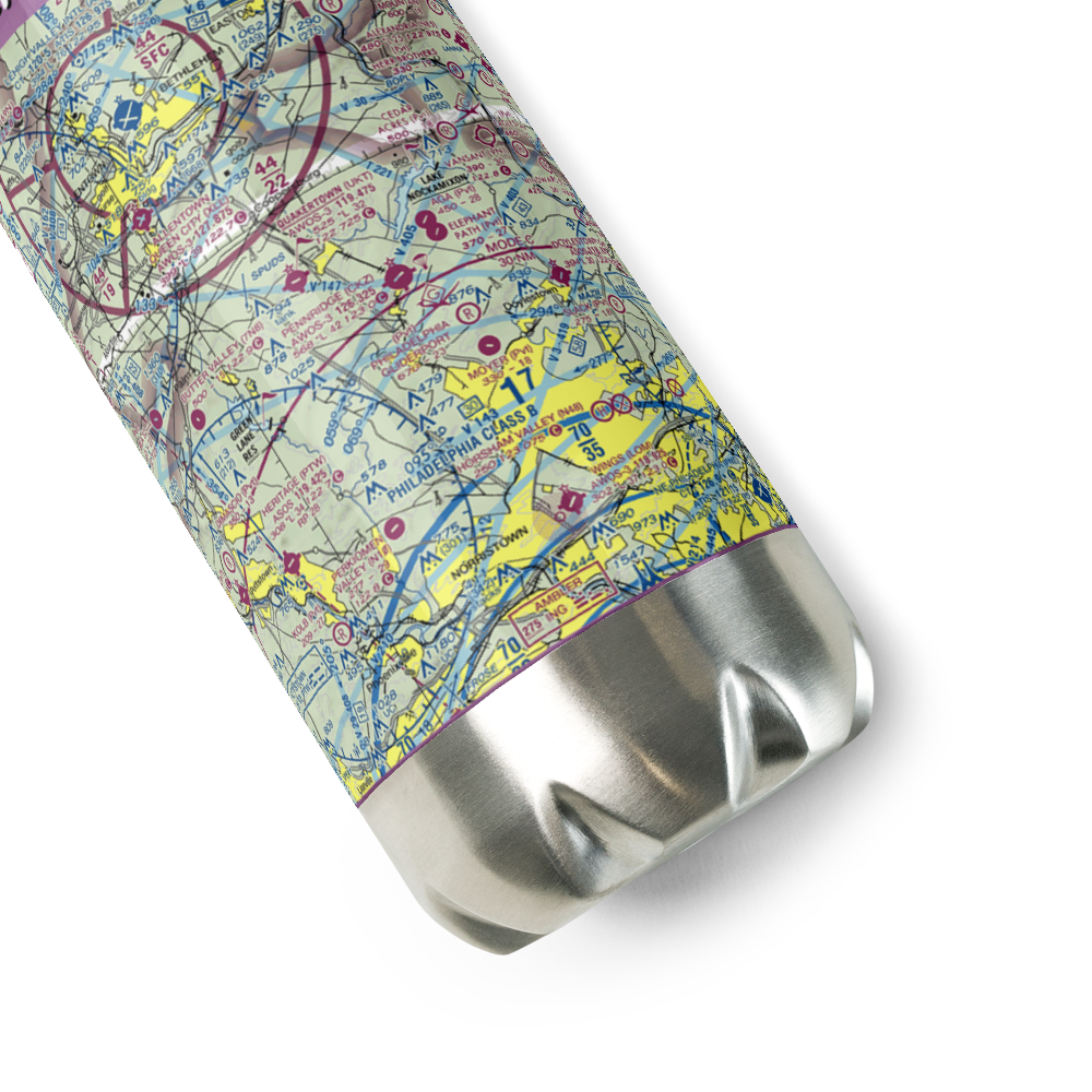 Wicker & Wings Aerodrome (1PS9) VFR Sectional Water Bottle 