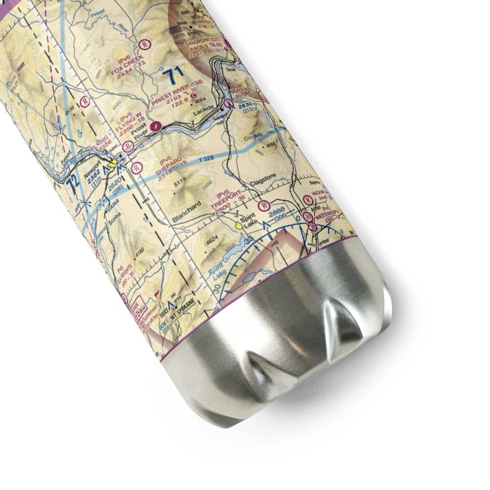 Priest River Municipal Airport (1S6) VFR Sectional Water Bottle 
