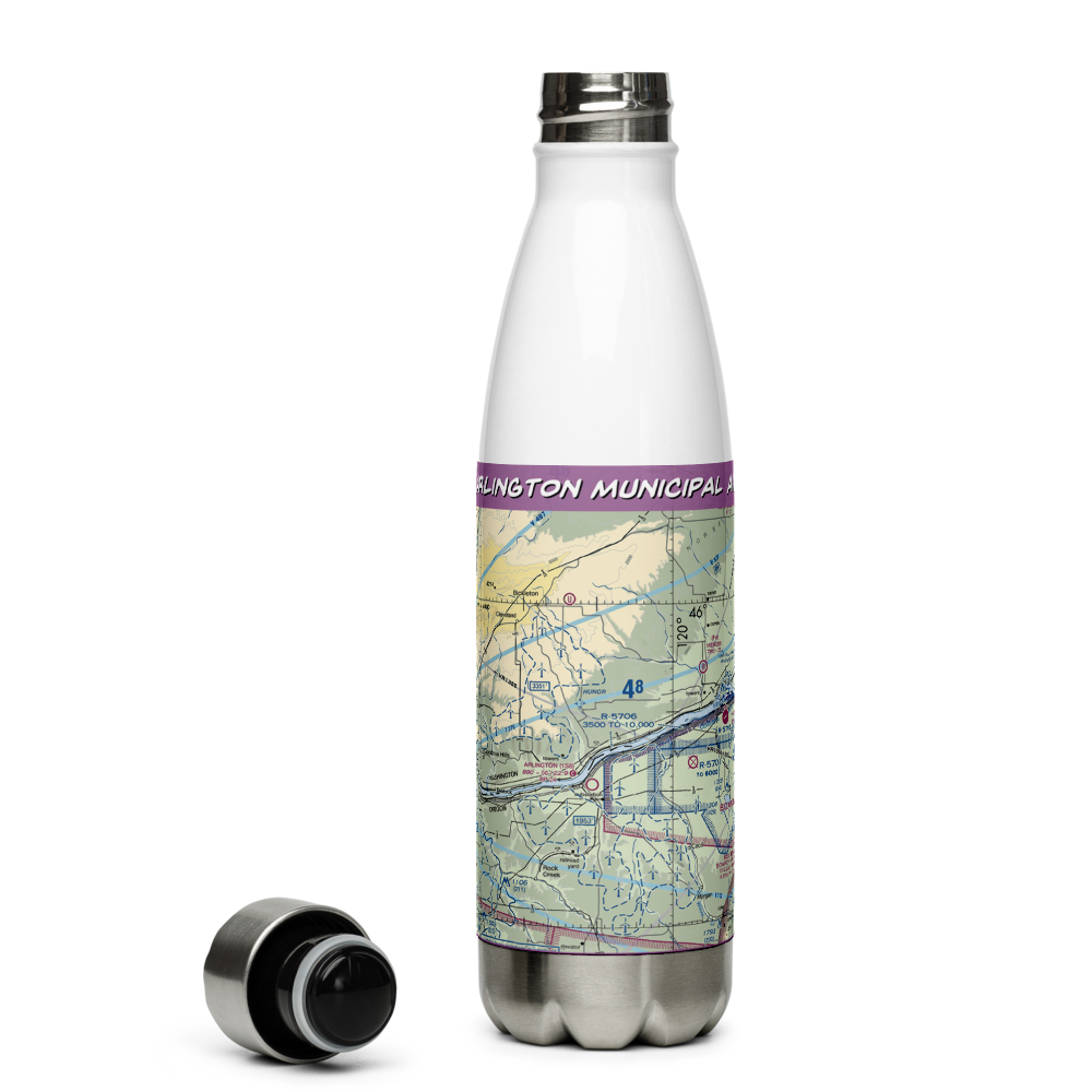 Arlington Municipal Airport (1S8) VFR Sectional Water Bottle 