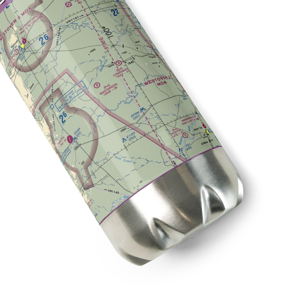 J Y Ranch-R B Masterson Iii Estate Airport (1TX2) VFR Sectional Water Bottle 