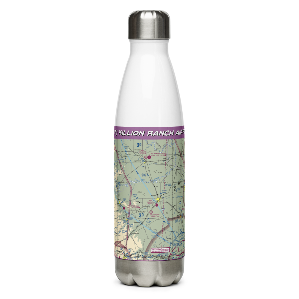 Killion Ranch Airport (1TX7) VFR Sectional Water Bottle 