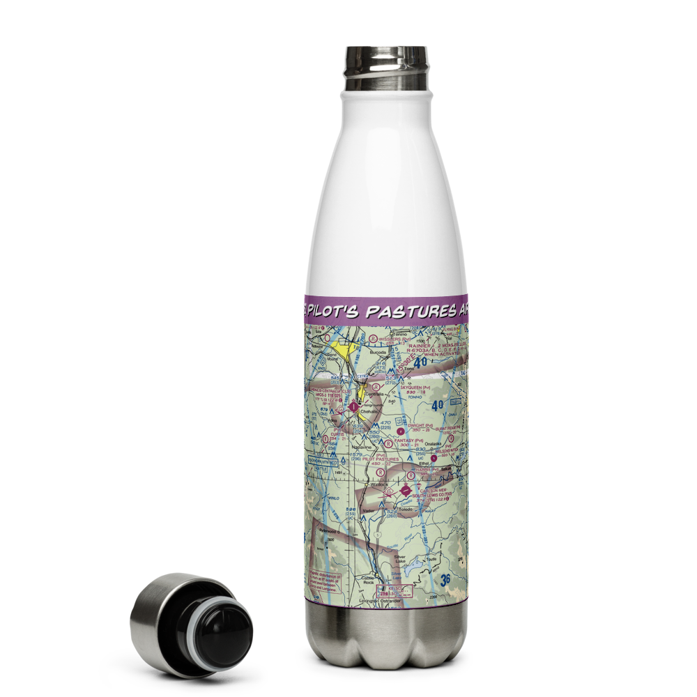 Pilot's Pastures Airport (1WA2) VFR Sectional Water Bottle 