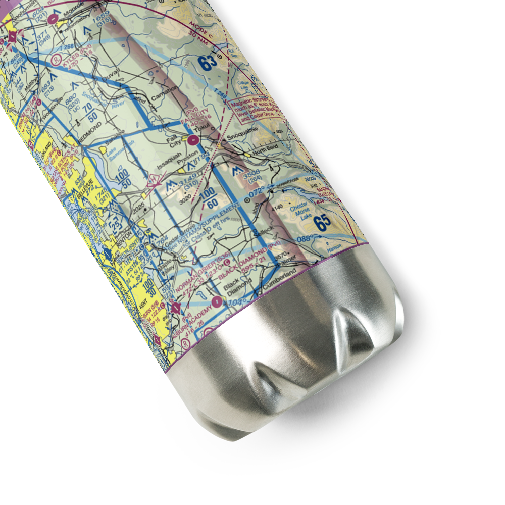 Fall City Airport (1WA6) VFR Sectional Water Bottle 