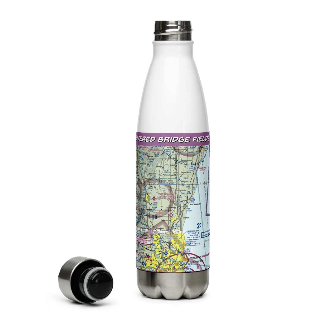 Covered Bridge Fields Airport (1WN2) VFR Sectional Water Bottle 