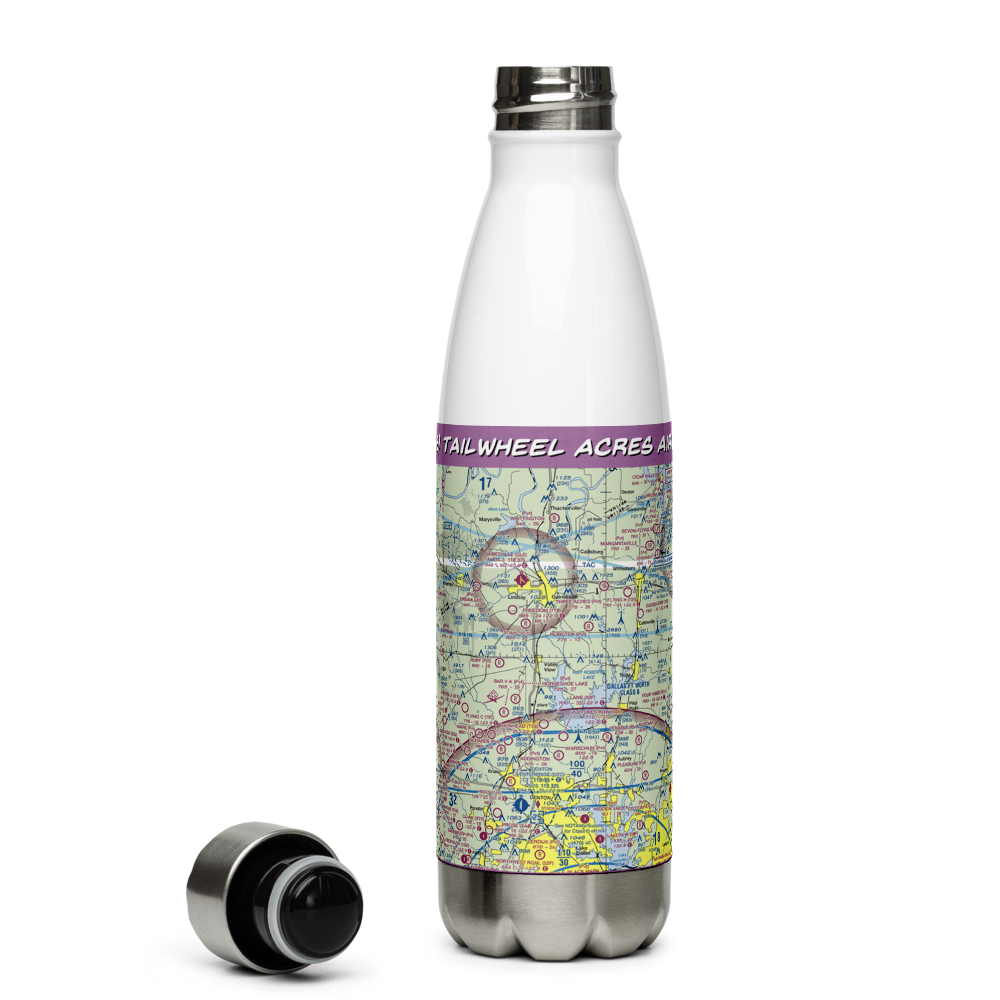 Tailwheel Acres Airport (1XA6) VFR Sectional Water Bottle 