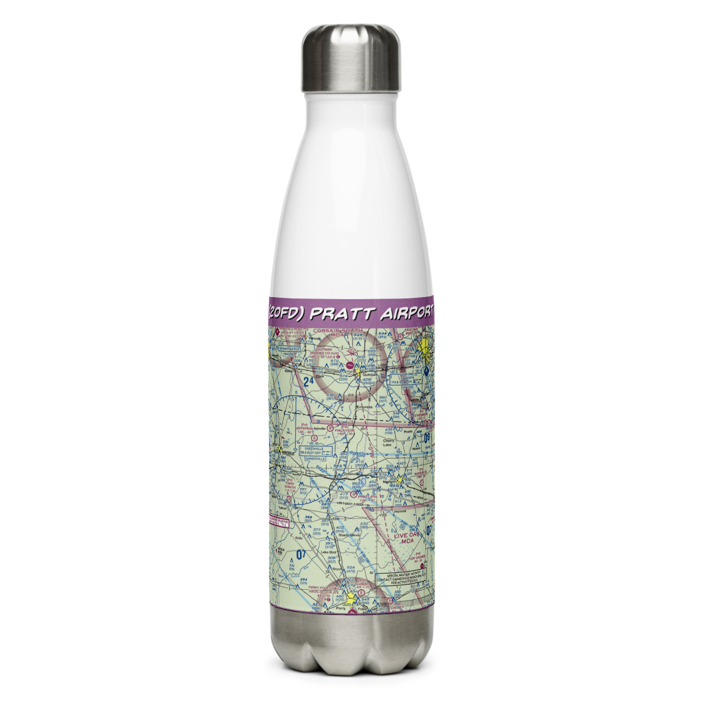 Pratt Airport (20FD) VFR Sectional Water Bottle 