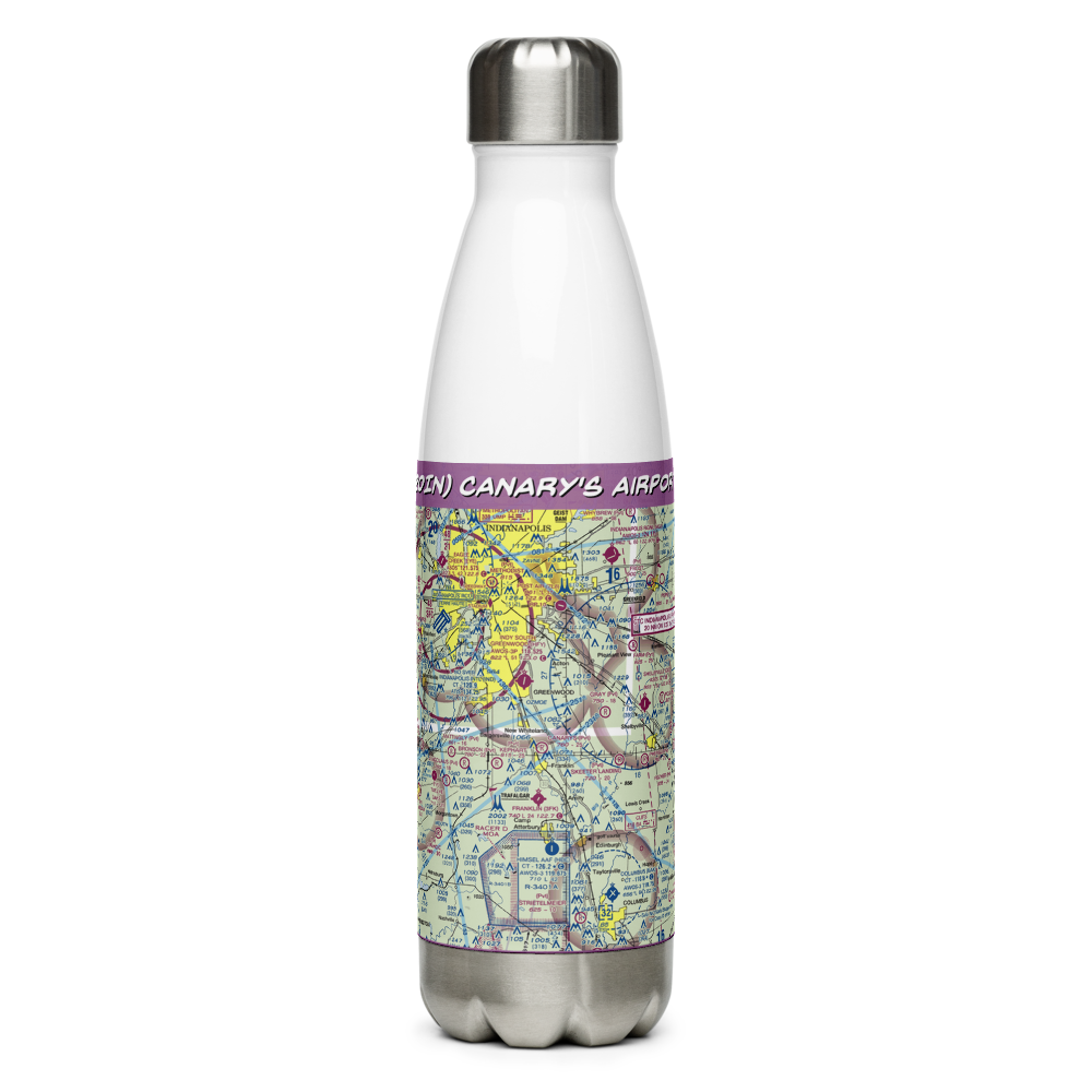 Canary's Airport (20IN) VFR Sectional Water Bottle 