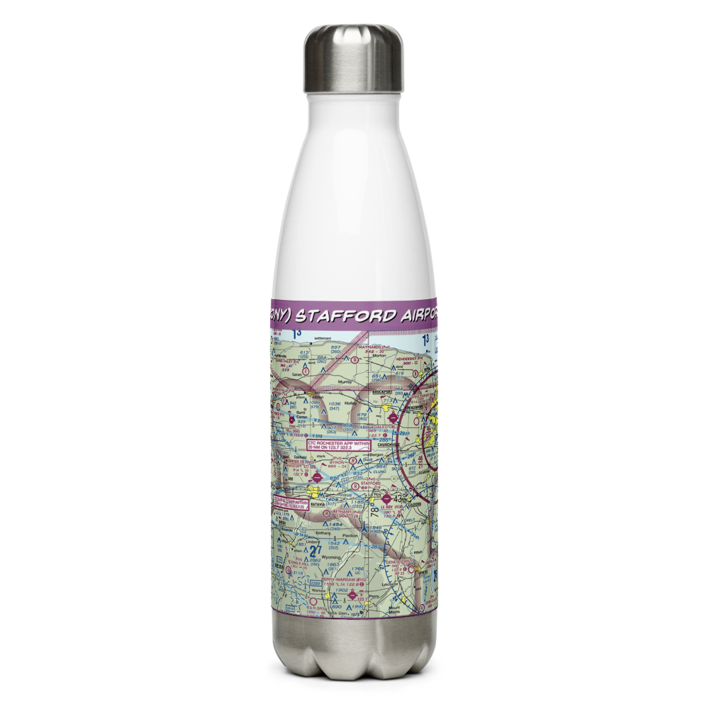 Stafford Airport (20NY) VFR Sectional Water Bottle 