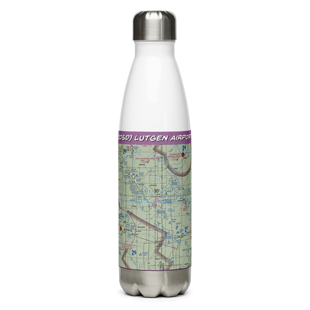 Lutgen Airport (20SD) VFR Sectional Water Bottle 