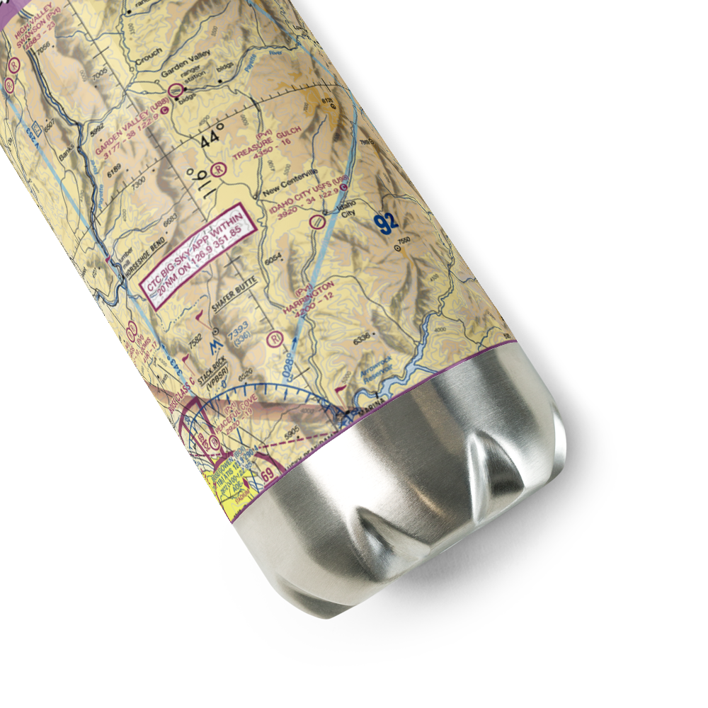Treasure Gulch Airport (22ID) VFR Sectional Water Bottle 