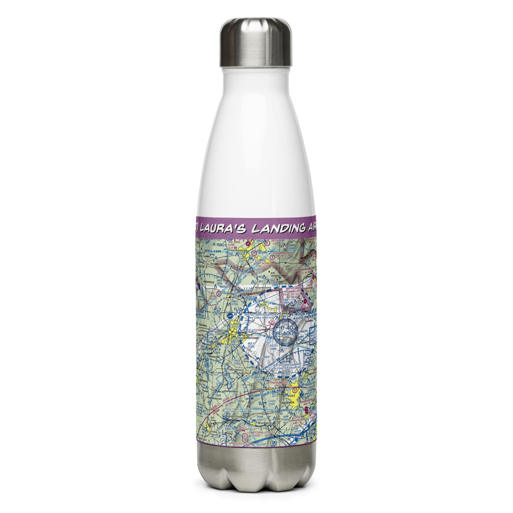 Laura's Landing Airport (22MD) VFR Sectional Water Bottle 