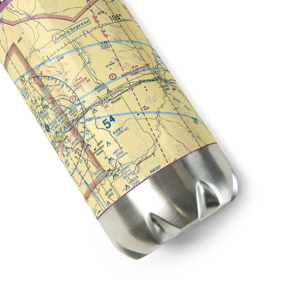 Kissack/Reynolds Airport (22WY) VFR Sectional Water Bottle 
